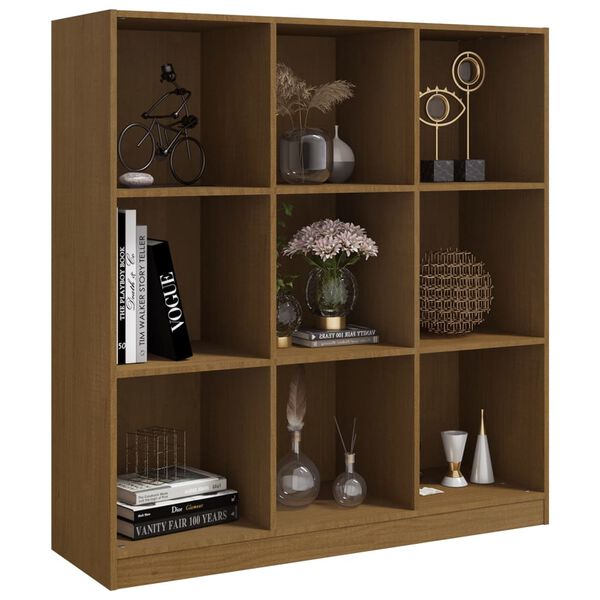 vidaXL Book Cabinet/Room Divider Honey Brown 104x33.5x110 cm Pinewood