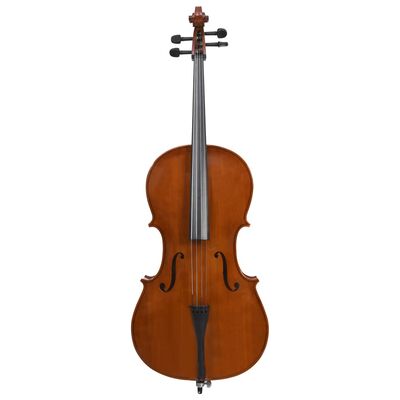 vidaXL Cello Full Set with Bag and Natural Hair Bow Dark Wood 4/4