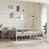 vidaXL Metal Bed Frame without Mattress with Footboard White 193x203cm