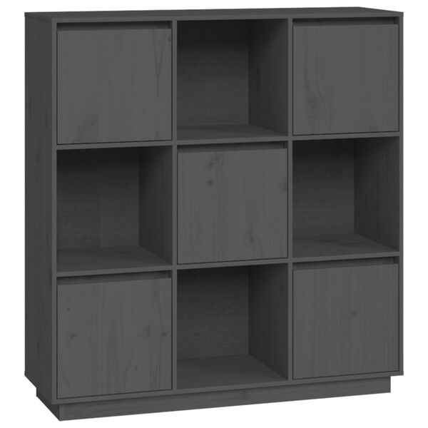 vidaXL Highboard Grey 110.5x35x117 cm Solid Wood Pine