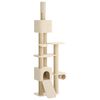 vidaXL Floor-to-Ceiling Cat Tree with Sisal Post Cream 257-283 cm