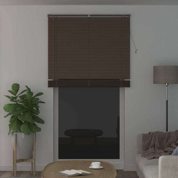 vidaXL Venetian Blind Manual Dark Brown with Pattern 213 x 110 cm PVC