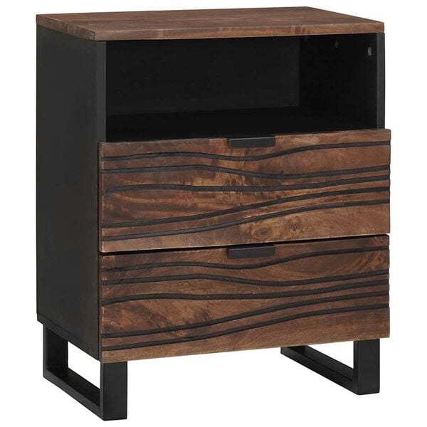 vidaXL Bedside Cabinet Walnut 50 x 33 x 62 cm Solid Acacia wood