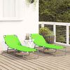 vidaXL Folding Sun Lounger 2 pcs Green 188 x 57 x 86.5 cm Polyester