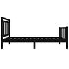 vidaXL Bed Frame without Mattress Black Small Single Solid Wood