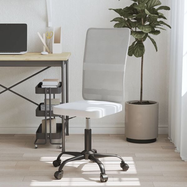 vidaXL Office Chair Height Adjustable White Mesh Fabric