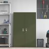 vidaXL Storage Cabinet 2 pcs Olive Green 90 x 40 x 140 cm Steel