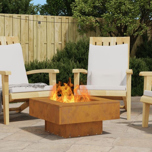 vidaXL Fire Pit Brown 60 x 60 x 30 cm Steel