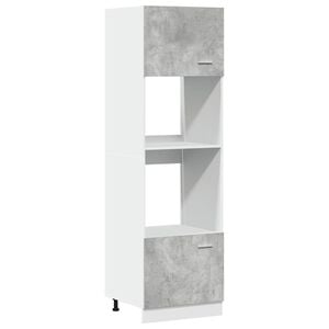 vidaXL Microwave Cabinet "Lyon" Concrete Grey 60x57x207 cm