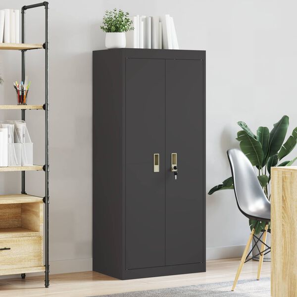 vidaXL Storage Cabinet Black 60 x 40 x 140 cm Cold-Rolled Steel