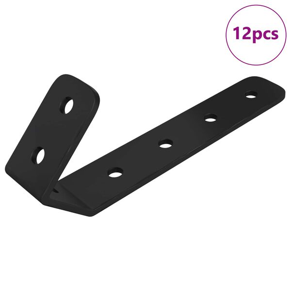 vidaXL Hooks 12 pcs Black M5 x 110 mm Iron