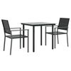 vidaXL 3 Piece Garden Dining Set Poly Rattan and Steel