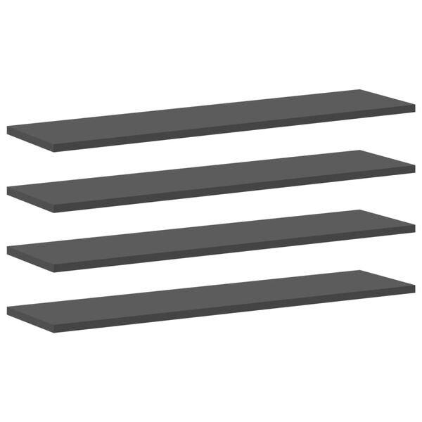 vidaXL Bookshelf Boards 4 pcs Grey 80x20x1.5 cm Engineered Wood