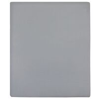 vidaXL Jersey Fitted Sheets 2 pcs Grey 90x200 cm Cotton