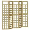 vidaXL Privacy Screen Folding Honey Brown 200 x 180 cm Solid Pine Wood