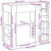 vidaXL Loft Bed Frame with Desk Old Wood 90 x 200 cm Engineered Wood