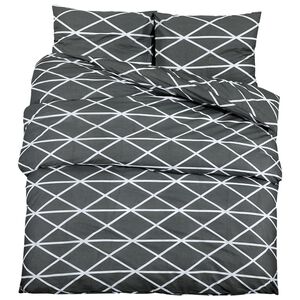 vidaXL Duvet Cover Set Grey 135x200 cm Cotton