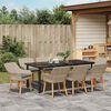 vidaXL Garden Dining Set with Cushion 9 pcs Light Grey Poly Rattan