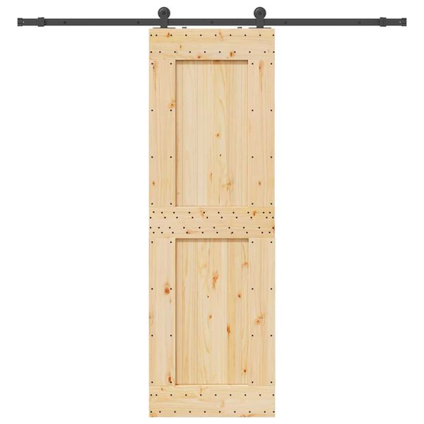 vidaXL Sliding Door with Hardware Set 70x210 cm Solid Wood Pine