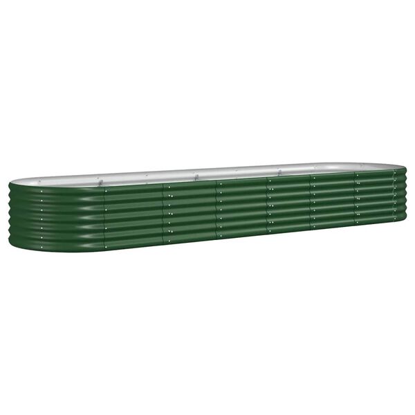 vidaXL Garden Raised Bed Galvanised Steel 296x80x36 cm Green