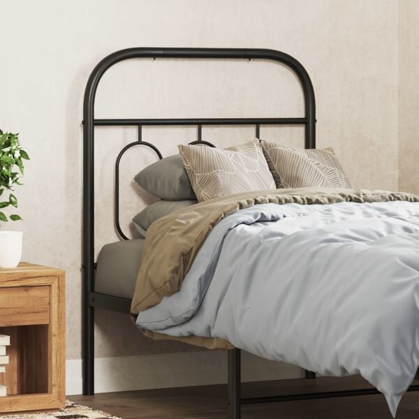 vidaXL Metal Replace Headboard Black 75 cm