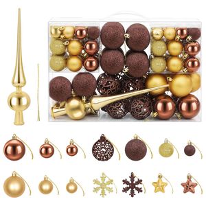 vidaXL Christmas Ball Set 111 pcs Brown and Gold 6 cm Polystyrene