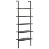 vidaXL 5-Tier Leaning Shelf Black 64x35x185 cm