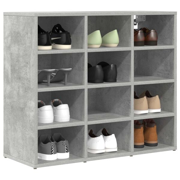 vidaXL Shoe Cabinet Concrete grey 77.5 x 30 x 67 cm Engineered Wood