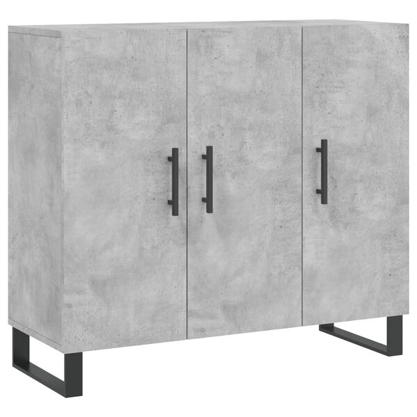 vidaXL Sideboard Concrete Grey 90x34x80 cm Engineered Wood