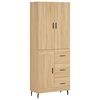 vidaXL Highboard Sonoma Oak 69.5x34x180 cm Engineered Wood