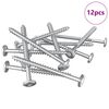 vidaXL Wood Screws 12 pcs Silver M6 x 70 mm Steel