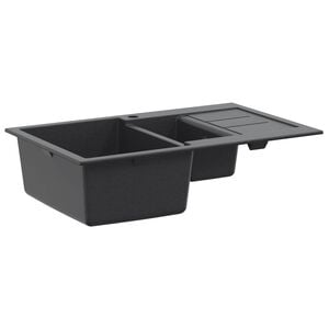 vidaXL Kitchen Sink Double Basin Granite 80 x 50 x 30.5 cm Graphite