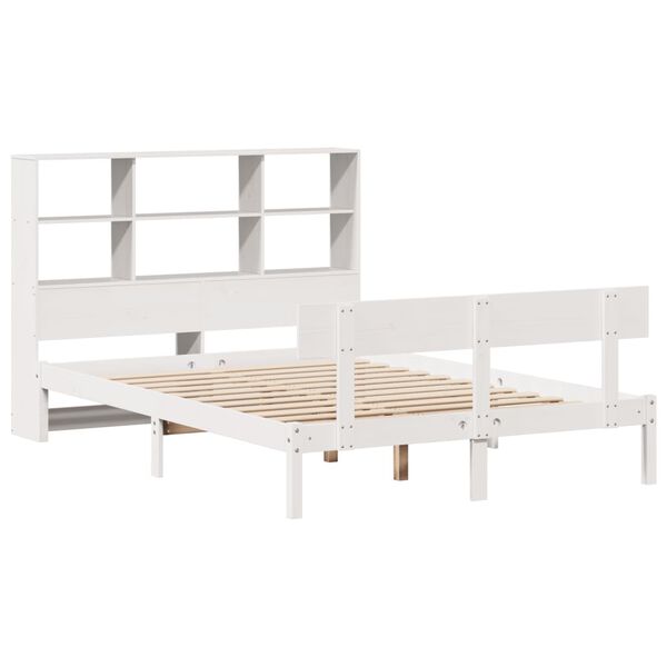 vidaXL Bookcase Bed without Mattress White 120x200 cm Solid Wood Pine