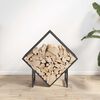 vidaXL Firewood Rack Black 60x25x60 cm Cold-rolled steel