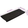 vidaXL Stair Mats Self-adhesive 15 pcs 65x24.5x3.5 cm Anthracite