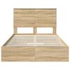 vidaXL Storage Bed with Drawer Sonoma Oak 135 x 190 cm Engineered Wood