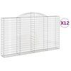 vidaXL Arched Gabion Baskets 12 pcs 300x30x160/180 cm Galvanised Iron