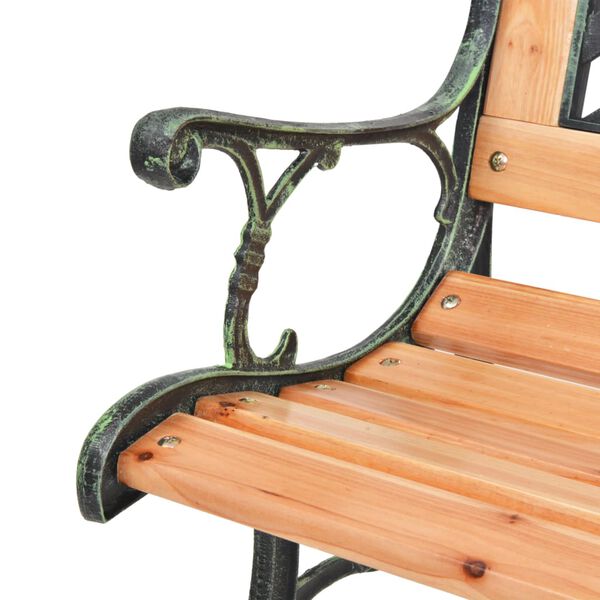 vidaXL Garden Bench 116 cm Cast Iron and Solid Wood Fir