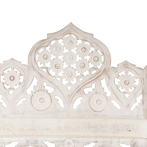 vidaXL Hand carved 5-Panel Room Divider White 200x165 cm Solid Mango Wood