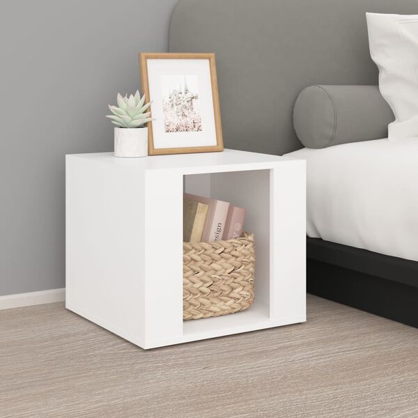 vidaXL Bedside Table White 41x40x36 cm Engineered Wood