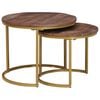 vidaXL Nesting Coffee Tables 2 pcs Solid Mango Wood and Steel