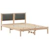 vidaXL Bed Frame with Headboard Dark Grey 140 x 190 cm Solid Pine Wood