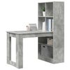 vidaXL Desk with Shelf Concrete Grey 122 x 67 x 145 cm Engineered Wood