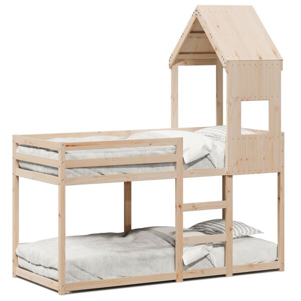 vidaXL Bunk Bed without Mattress 90x190 cm Single Solid Wood Pine