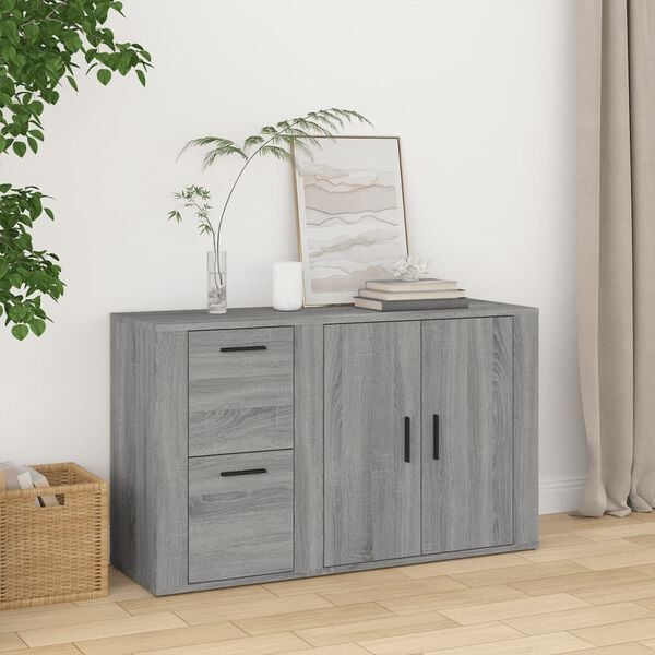 vidaXL Sideboard Grey Sonoma 100x33x59.5 cm Engineered Wood