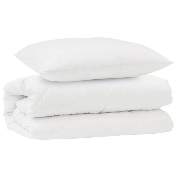 vidaXL Duvet Set with Pillow 2 pcs White Microfibre