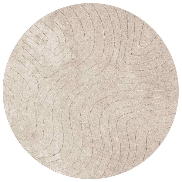 vidaXL Area Rugs Round PALMERAS Beige &Oslash; 160 CM Polyester