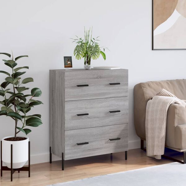 vidaXL Sideboard Grey Sonoma 69.5x34x90 cm Engineered Wood