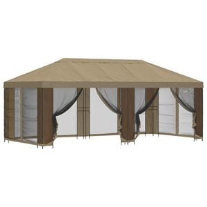 vidaXL Garden Gazebo with Sidewalls 6 x 3 m Beige Polyester and Steel