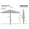 Madison Garden Parasol Flores Luxe 300 cm Round Light Grey